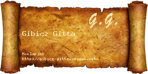 Gibicz Gitta névjegykártya